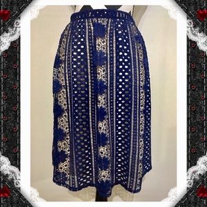 Blue Rair Full Lace Over A Line Skirt